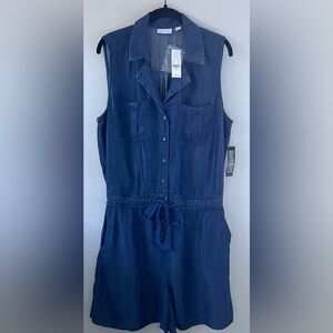 New York & Company Indigo Denim Jumpsuit
